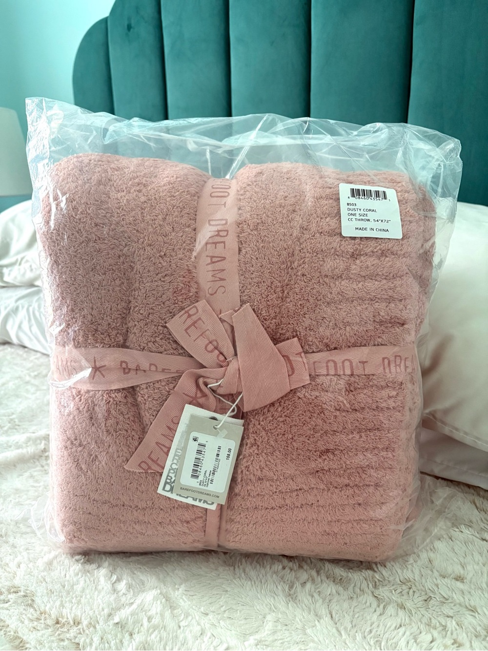Barefoot Dreams Dusty Coral Plush Throw Blanket NWT